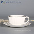 Pure White Design élégant Fine Bone China Plain White Céramique Tasses et tasses, Hot Sale Granate Tasses de thé blanc